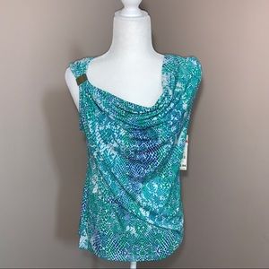 Sleeveless Drapeneck with Hardware NWT